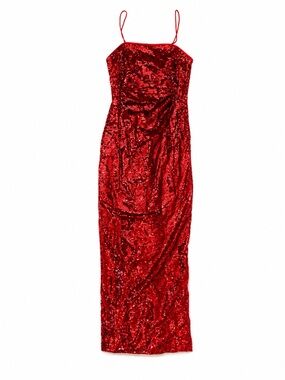 Karen Millen Red Sequin Maxi Slip Dress